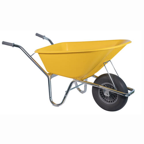 HUMMER Bouwkruiwagen HDPE 100 L geel