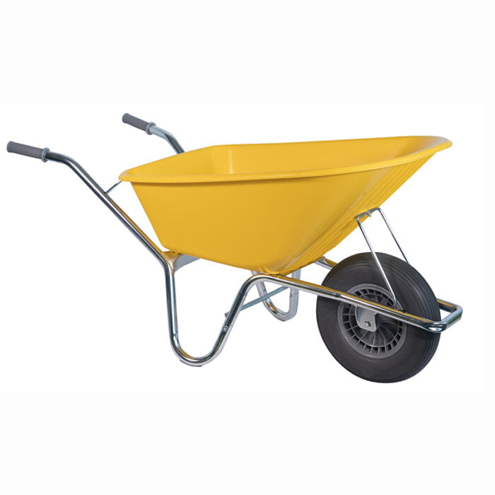HUMMER Bouwkruiwagen HDPE 100 L geel